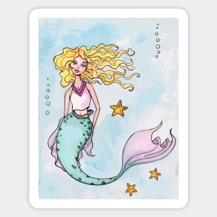 Starfish Mermaid Sticker